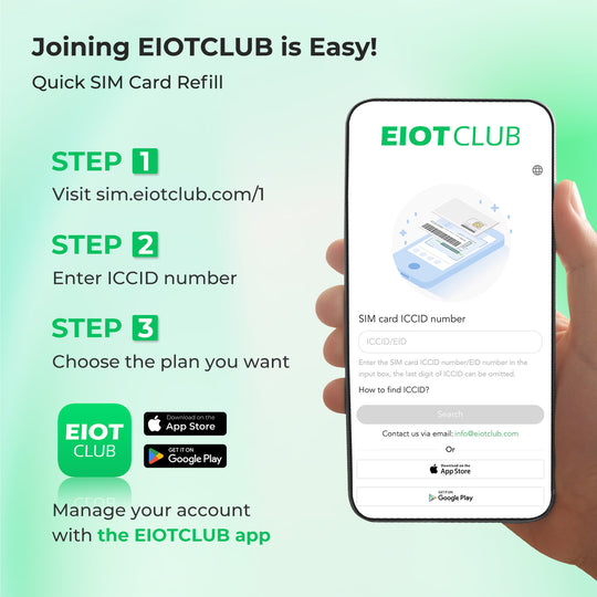 Easy SIM card refill steps for Eiotclub mobile services.