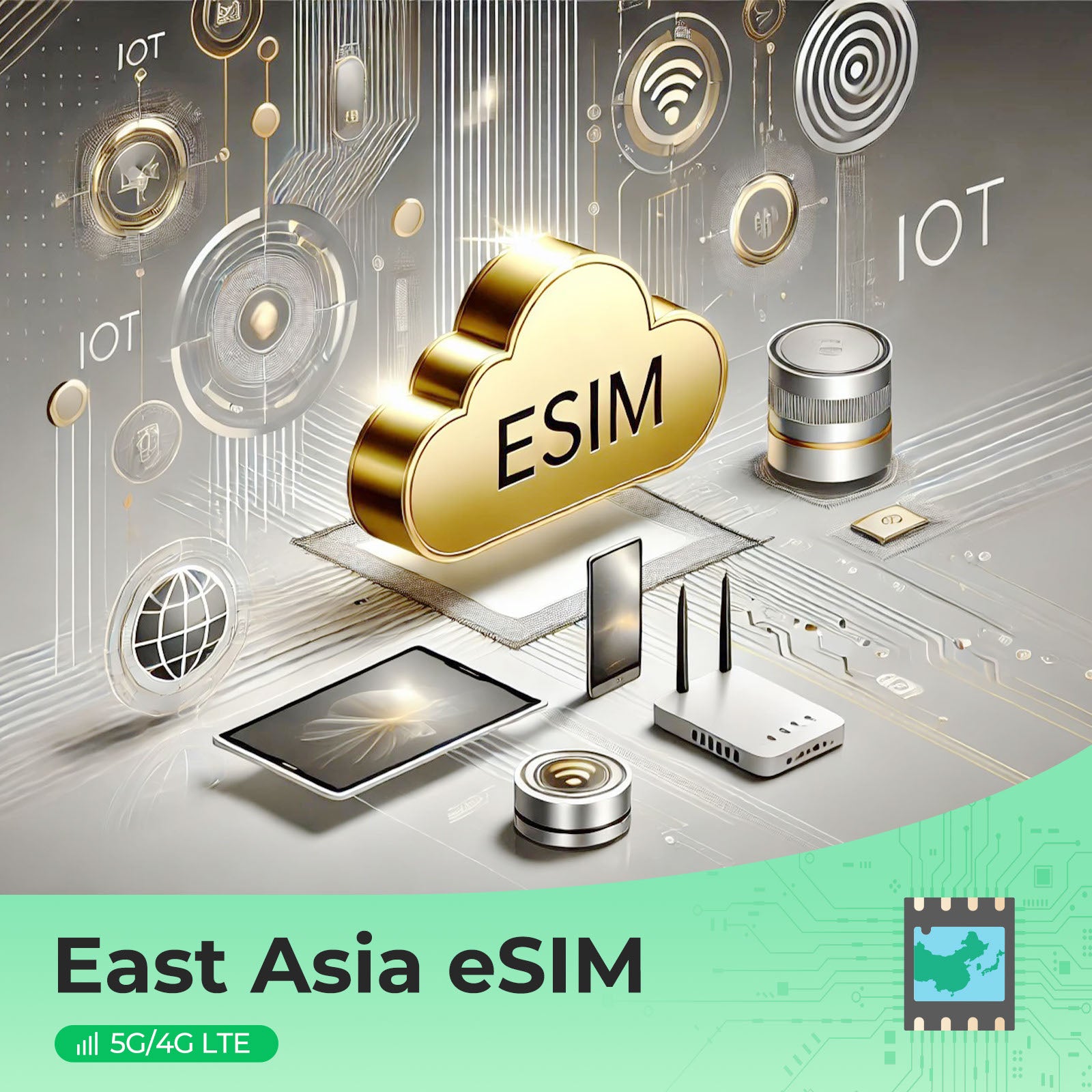East Asia Prepaid eSIM - 5G/4G LTE, Covers China, Japan, Korea, HK, Ma