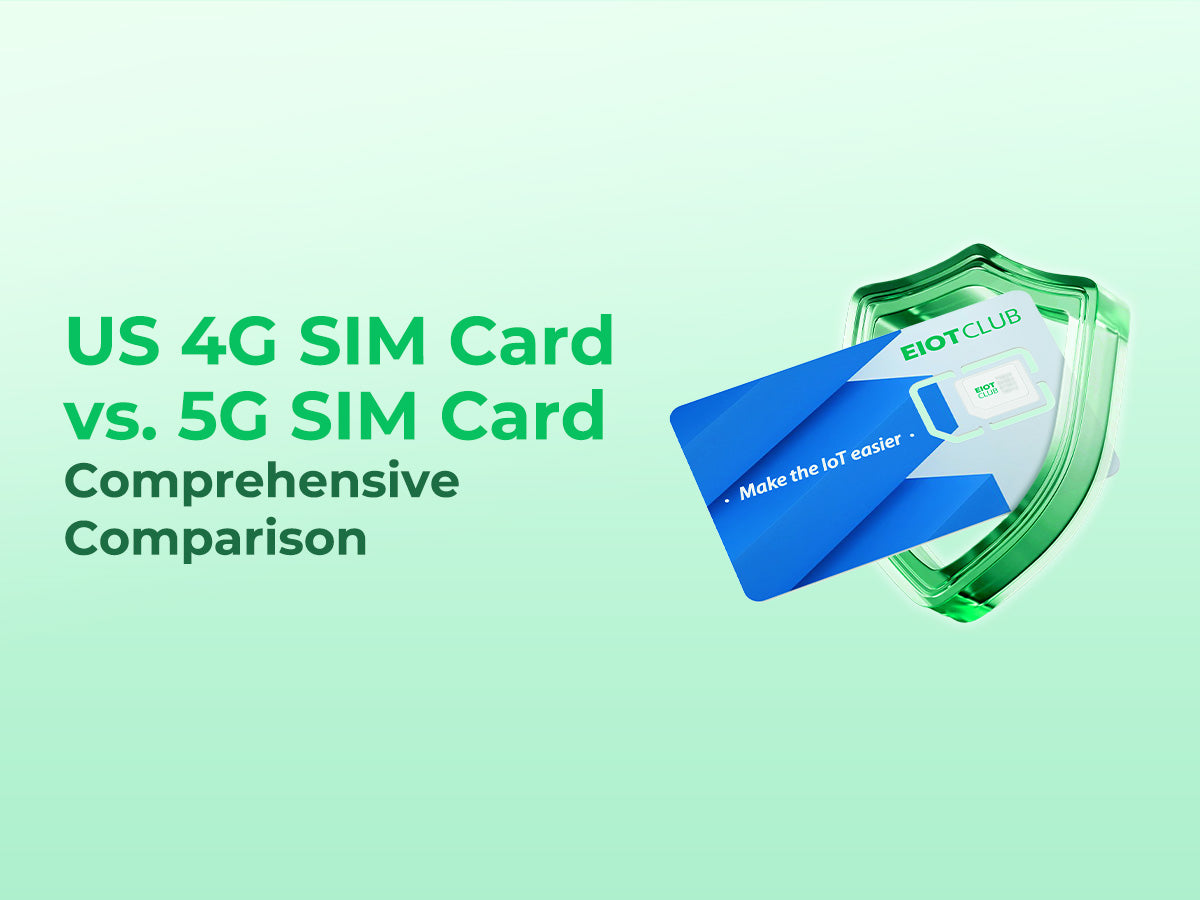 An EIOTCLUB graphic comparing 4G and 5G SIM cards.