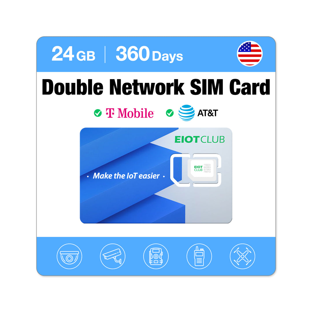 Eiotclub 24 Go 360 jours/ 2 Go 30 jours/ 300 Mo de données prépayées Double carte SIM réseau