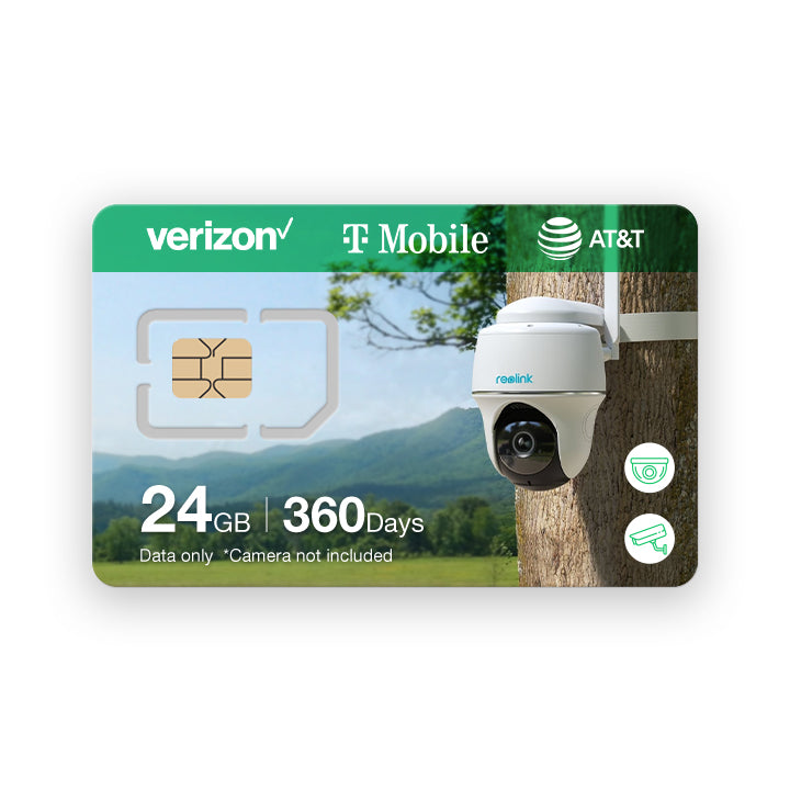 4G AT&T, Verizon, TMobile Security Camera SIM Card, 24GB 12