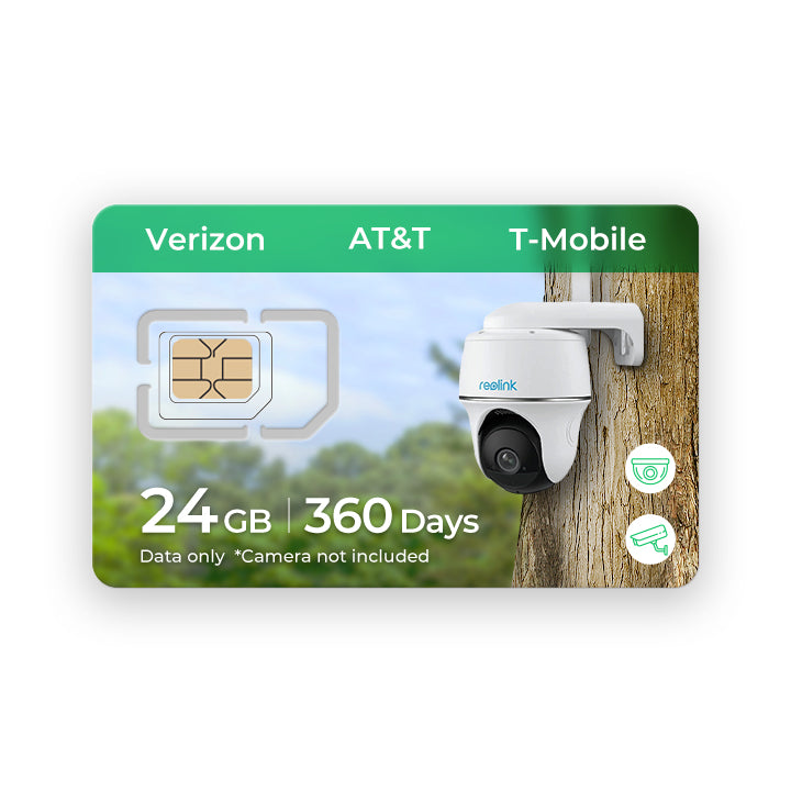 4G AT&T, Verizon, TMobile Security Camera SIM Card, 24GB 12