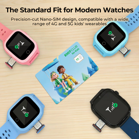 EIOTCLUB kids SIM card compatible with various smartwatches.