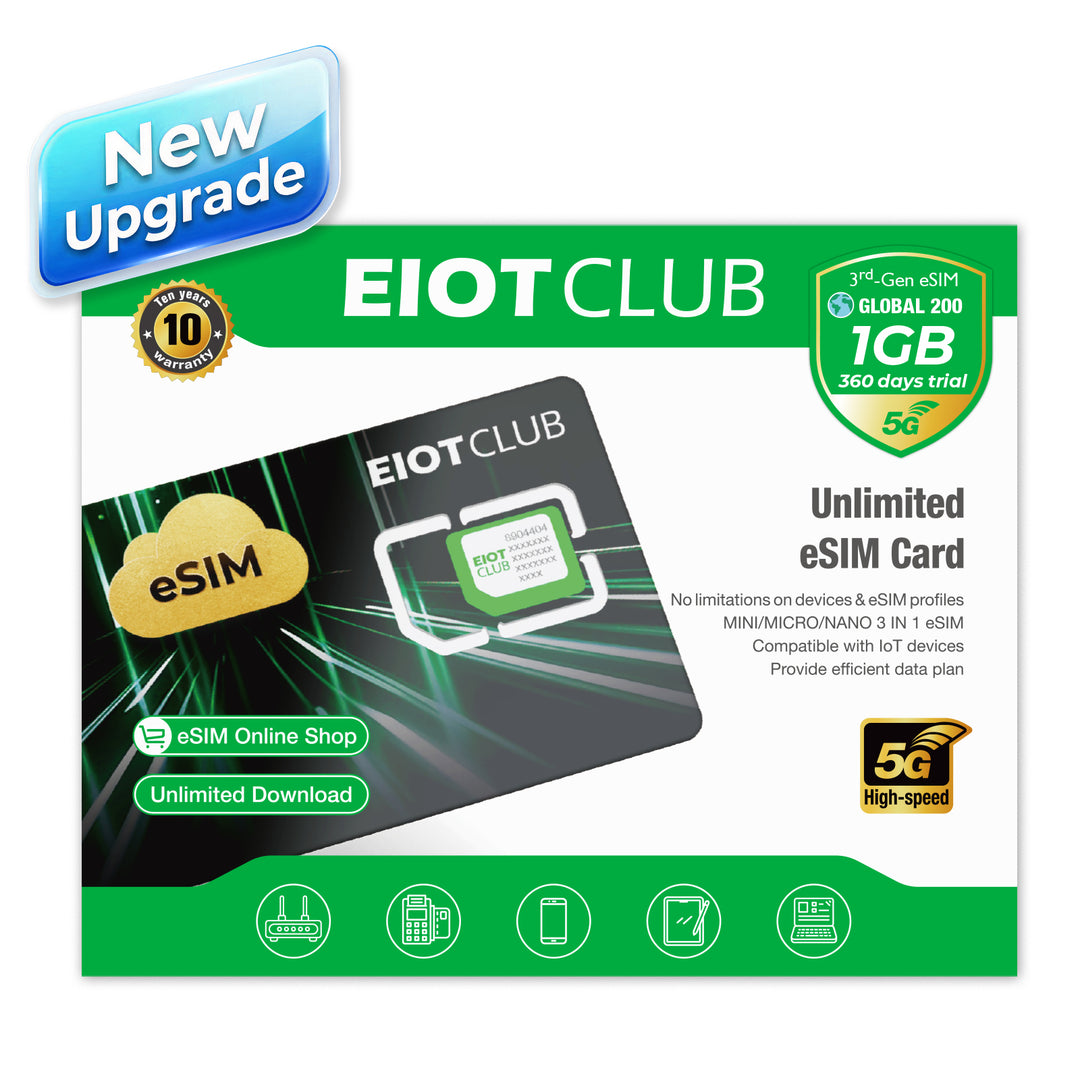 EIOTCLUB製物理eSIMカード - 最大9つのeSIMプロファイルを保存可能