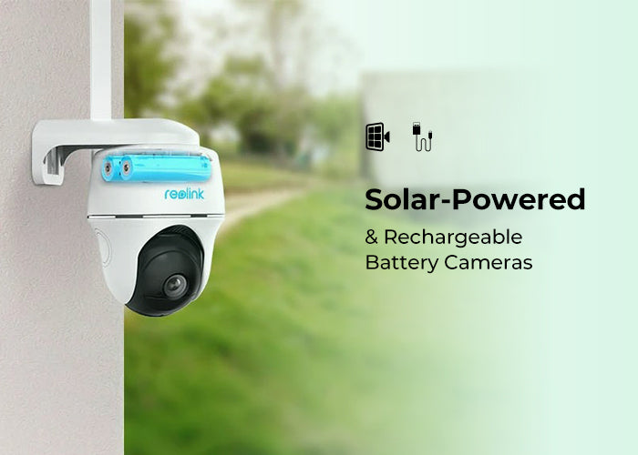 Camera with Solar Power and Rechargeable Battery Support