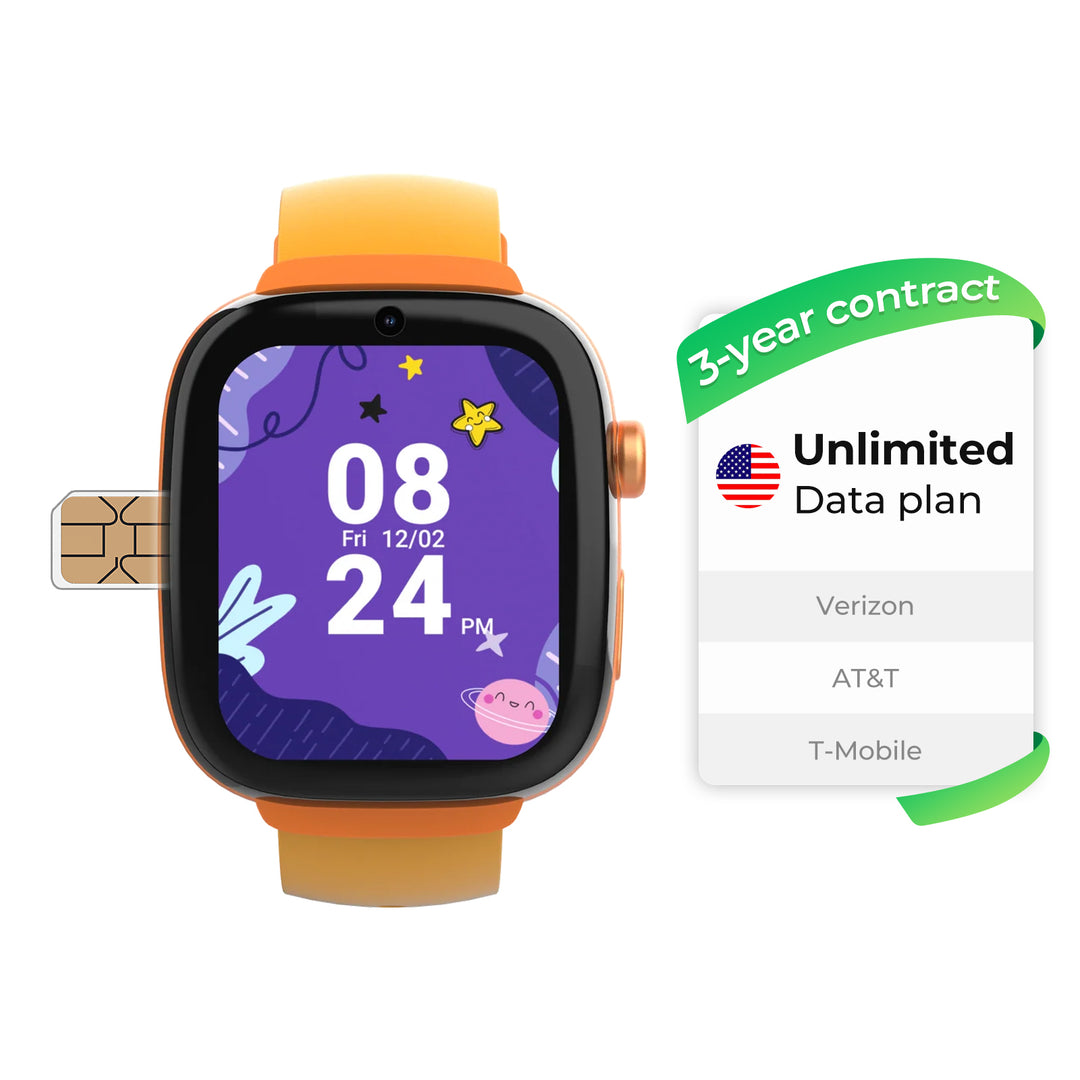 Eiotclub Flexible Kids Smartwatch & Multi-Network SIM Card Options