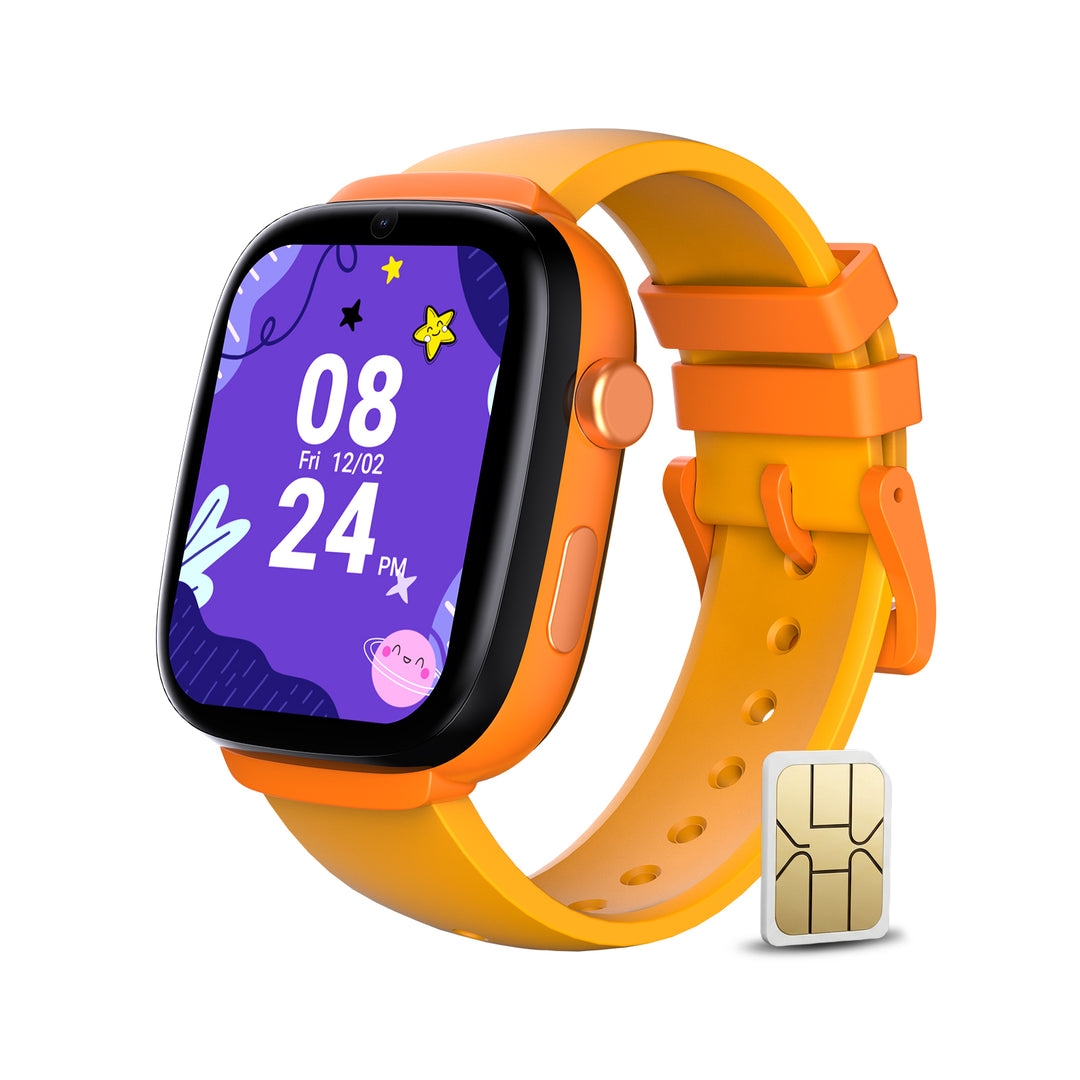 EIOTCLUB キッズスマートウォッチ MX3 (US版) - 4Gビデオ通話、GPSトラッカー、SIMカードプリインストール済み、7日間無料トライアル付き - スクールモード、SOS、IP68防水子供用スマートウォッチ