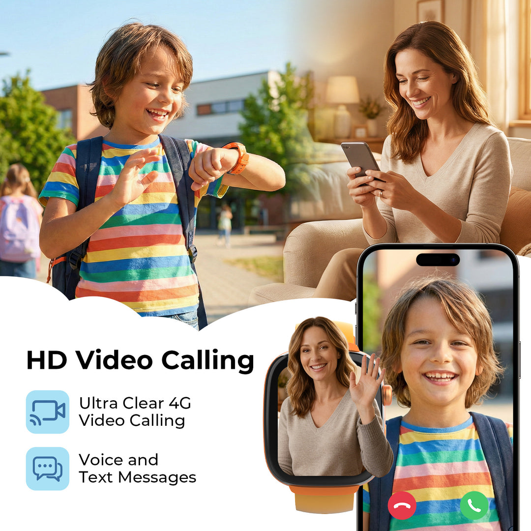 EIOTCLUB キッズスマートウォッチ MX3 (US版) - 4Gビデオ通話、GPSトラッカー、SIMカードプリインストール済み、7日間無料トライアル付き - スクールモード、SOS、IP68防水子供用スマートウォッチ