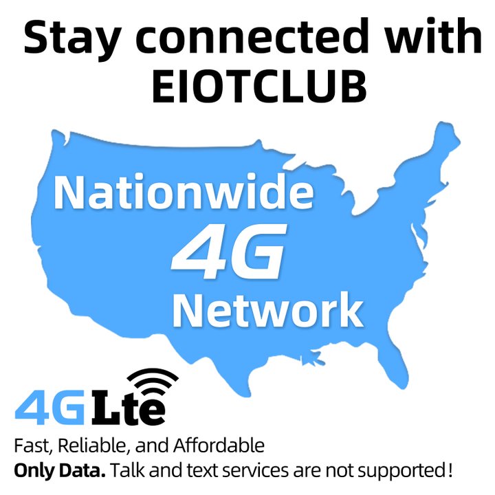 Eiotclub Security Camera Verizon, AT&T and T-Mobile Sim Card  (24GB, 360 Days) - eiotclub sim card